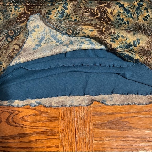 Vintage Faded Glory V-Neck Knot Front Printed Long Sleeve Top 22W-24W Y2K 90s - Picture 8 of 14